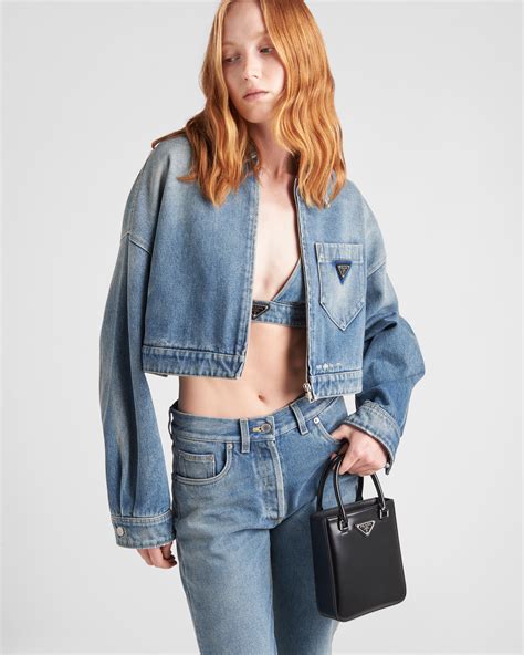 prada jean jacket cropped.